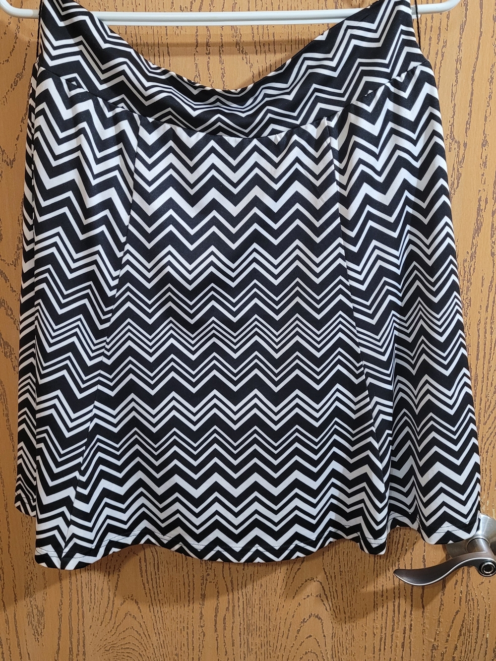 Maurices Black and White Chevron Skater Skirt